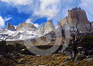 The British Viewpoint in Torres del Paine, Patagonia, Chile - W circuit trekking.