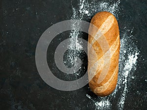 British White Bloomer or Baton loaf bread