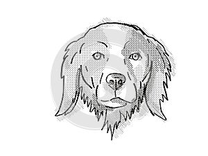 Brittany or Brittany Spaniel Dog Breed Cartoon Retro Drawing