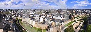 Brittany, France . park at the walls of the historical Old town of Vannes city, photo