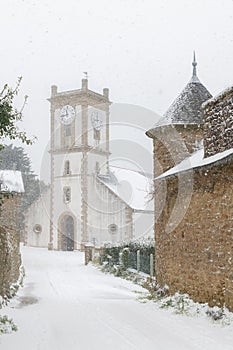Brittany, Ile-aux-Moines under the snow
