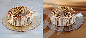 Brittle cake with nuts - clipping path photo