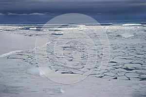 Brittle ice in Antarctica peninsula.