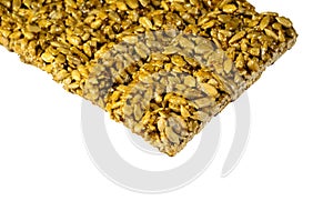 Brittles with sunflower seeds isolated on white