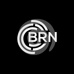 BRN letter logo design on black background. BRN creative initials letter logo concept. BRN letter design