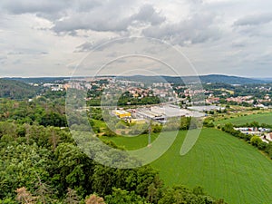 Brno-Bystrc the green district from above, Czech Republic