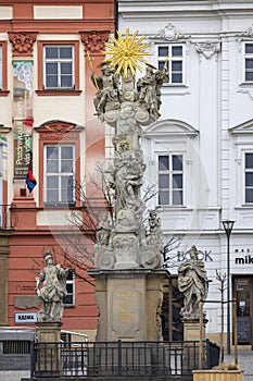 Baroque 17th century Holy Trinity column on Vegetable Market (Zelny trh), Brno, Czech Republic