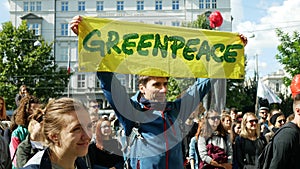 BRNO, CZECH REPUBLIC, SEPTEMBER 20, 2019: Friday for future, demonstration against climate change, banner sign