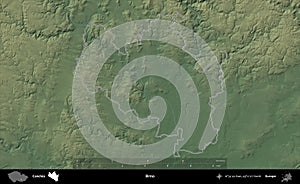 Brno outlined, Czechia. Physical