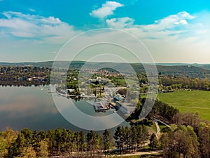 Brno Reservoir from above in summer