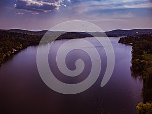 Brno Reservoir from above in summer