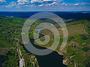 Brno Reservoir from above in summer