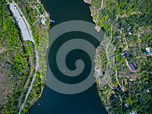 Brno Reservoir from above in summer