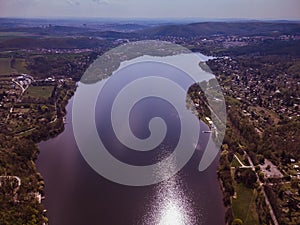 Brno Reservoir from above in summer