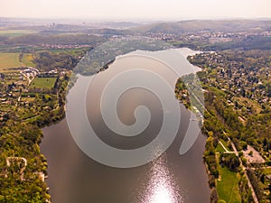Brno Reservoir from above in summer