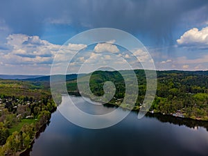 Brno Reservoir from above in summer