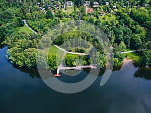 Brno Reservoir from above in summer