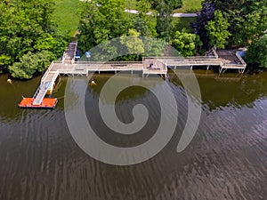 Brno Reservoir from above in summer