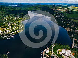 Brno Reservoir from above in summer