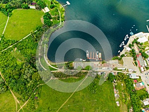 Brno Reservoir from above in summer