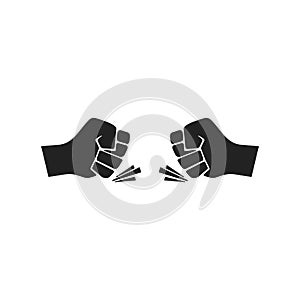 Bro fist bump or power five pound flat vector icon for apps and websites