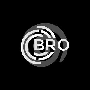 BRO letter logo design on black background. BRO creative initials letter logo concept. BRO letter design