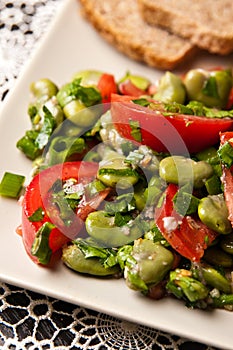 Broad bean salad food photography