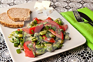 Broad bean salad food photography