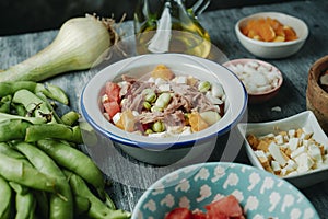 broad bean salad typical of andalusia, spain