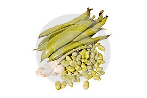 Broad beans and Spring Onions
