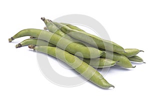 Broad beans Vicia faba var. major in pods photo