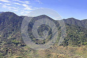 Broad neat terraces under huangling mountain, adobe rgb