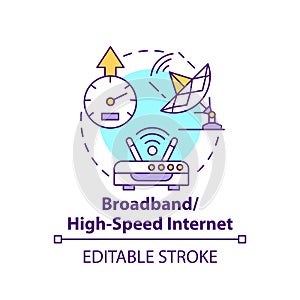 Broadband, high speed internet concept icon