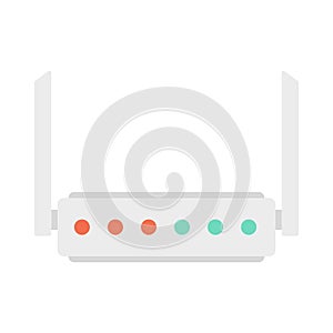 Broadband router icon flat isolated vector