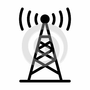 Broadcast Antenna, Signal Tower Icon Outline Vector