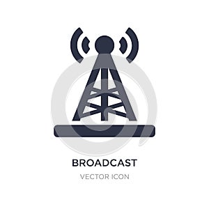 broadcast communications tower icon on white background. Simple element illustration from Technology concept