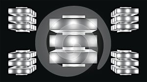 Broadcast Floating Spinning Blinking Hi-Tech Illuminated Compressed Cubes, Grayscale, Technology, 3D, Loopable, 4K