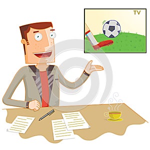 Broadcast news soccer presenter