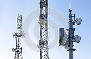 Broadcast relay station antennas at rising