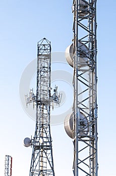Broadcast relay station antennas at rising