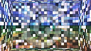 Broadcast Twinkling Hi-Tech Squares Room, Multi Color, Abstract, Loopable, 4K