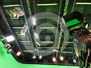 Broadcast video camera in the studio TV