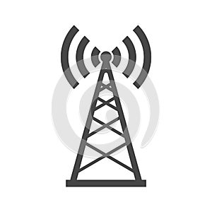 Broadcasting antenna icon sign