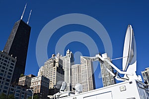 Broadcasting from downtown Chicago