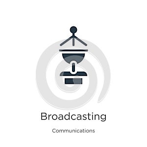 Broadcasting icon vector. Trendy flat broadcasting icon from communications collection isolated on white background. Vector