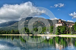 Broadmoor Hotel Resort with Lake and Cheyenne Mountain