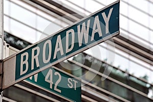Broadway 42nd street sign