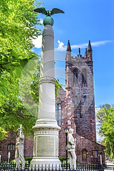 Broadway Civil War Monument Christ Church New Haven Connecticut