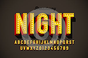 Broadway light bilb sign style font design photo