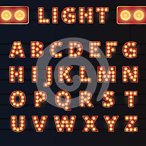 Broadway light bulb alphabet